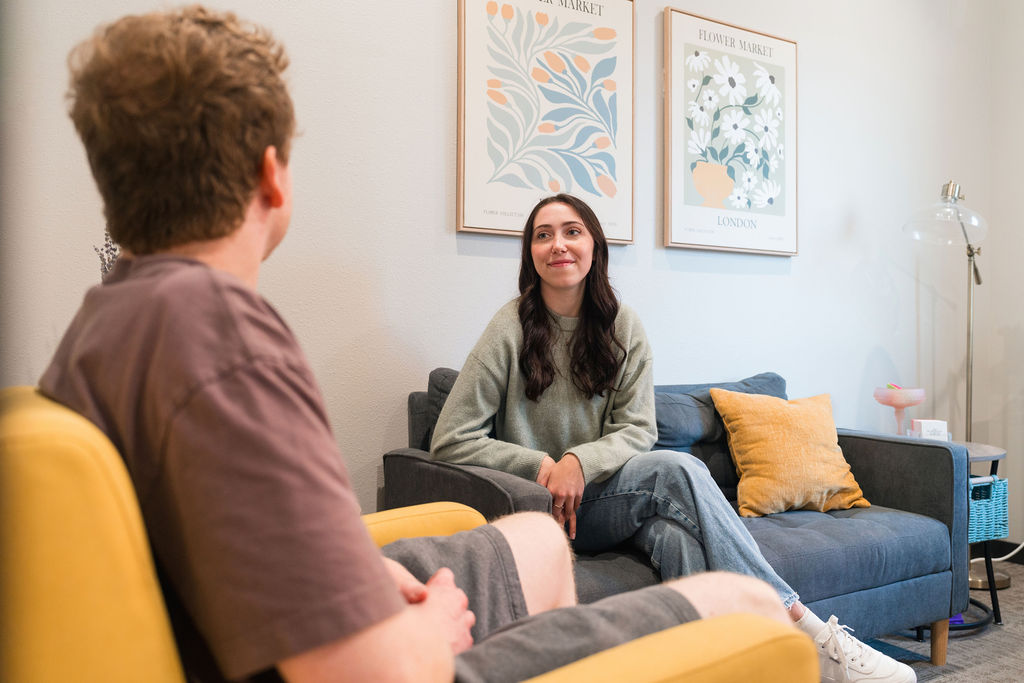 Anna in session with a client.